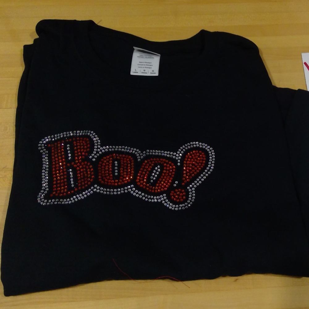 Boo! in bling tshirt
